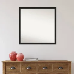 28" X 28" Non-Beveled Grace Narrow Bathroom Wall Mirror Brushed Metallic Black - Amanti Art -Home Furniture GUEST 23b7b25c 0d32 4de8 bba7 87d9e3ca2f48