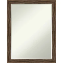 Amanti Art Regis Barnwood Narrow Petite Bevel Wood Bathroom Wall Mirror -Home Furniture GUEST 24c07fe2 9064 4430 85e3 0787ec47868a
