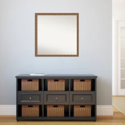 28" X 28" Non-Beveled Antique Bronze Wood Wall Mirror - Amanti Art -Home Furniture GUEST 25bf5cf1 4132 4054 8228 d56e1abf7b0a