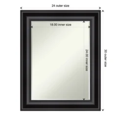 Amanti Art Grand Black Petite Bevel Bathroom Wall Mirror 29.75 X 23.75 In. -Home Furniture GUEST 25e77ae5 ba5e 4f2f b089 1e0066924416