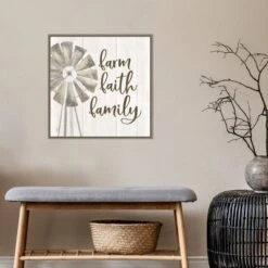 22" X 22" Farm Life III Farm Faith Family By Tara Reed Framed Canvas Wall Art Gray Wash - Amanti Art -Home Furniture GUEST 261b1526 6ad3 474b bf77 36109cb00e6f