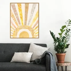 22" X 28" Boho Sunshine I By Courtney Prahl Framed Canvas Wall Art Light Brown - Amanti Art -Home Furniture GUEST 263940f5 f43b 405c bd52 d937eb796406