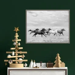 24" X 18" Horse Run I By PH Burchett Framed Canvas Wall Art - Amanti Art -Home Furniture GUEST 27210926 0b5f 4d4e aa4e 44e9599c42cd