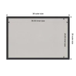 Amanti Art 38"x26" Stylish Wood Frame Gray Cork Board Black : Wall Mount Bulletin Board For Office & Bedroom -Home Furniture GUEST 27622baf 683d 4ee2 b8ac 9a8c71eaab2e
