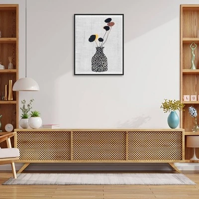 23" X 28" Decorated Vase With Plant II By Melissa Wang Framed Canvas Wall Art Print - Amanti Art 5 23" X 28" Decorated Vase With Plant II By Melissa Wang Framed Canvas Wall Art Print - Amanti Art - Image 3