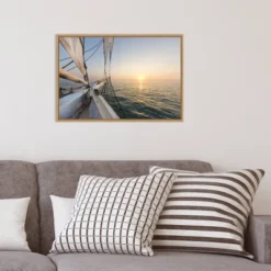 23" X 16" Sunset Cruise On The Western Union Schooner By Chuck Haney Danita Delimont Framed Canvas Wall Art - Amanti Art -Home Furniture GUEST 28ef8857 da78 4d90 9760 24100d30c8ca