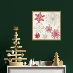 16" X 16" Merry Christmas Sparkles Snowflakes By PI Studio Framed Canvas Wall Art - Amanti Art -Home Furniture GUEST 290c7cc7 df11 4c60 b631 19e2caab7392