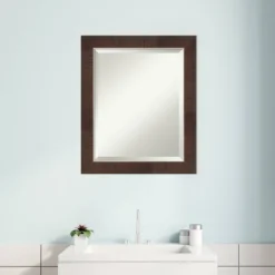 Wildwood Framed Bathroom Vanity Wall Mirror Brown - Amanti Art -Home Furniture GUEST 296b7122 168b 440d 9a68 64a6ab8f3149