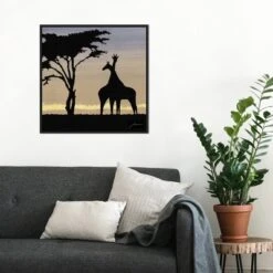 22" X 22" Savanna Giraffes IV By James Burghardt Framed Canvas Wall Art Black - Amanti Art -Home Furniture GUEST 29f90c5e 323b 4e29 8459 05f49076c984