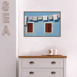 23" X 16" Hanging Laundry Along Wall By Brenda Tharp Danita Delimont Framed Canvas Wall Art Blue - Amanti Art 13 23" X 16" Hanging Laundry Along Wall By Brenda Tharp Danita Delimont Framed Canvas Wall Art Blue - Amanti Art -Home Furniture GUEST 2a0d352a ce16 4201 9784 af79565c3079