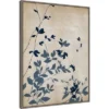 22" X 30" Indigo Leaves II By Isabelle Z Framed Canvas Wall Art Gray Wash - Amanti Art