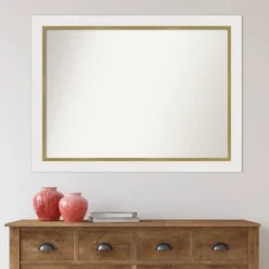 43" X 32" Non-Beveled Eva Bathroom Wall Mirror White - Amanti Art: Modern Rectangle, Wall Mount, Includes Hardware -Home Furniture GUEST 2c73d312 5f88 4004 aa2c 1a1f9009f22e