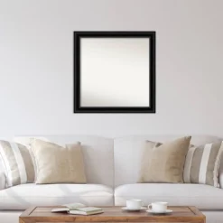30" X 30" Non-Beveled Corded Black Wall Mirror - Amanti Art -Home Furniture GUEST 2c7e463a e9aa 4dba b3f7 847e77bd8697
