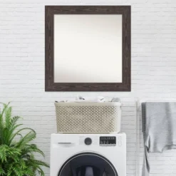 32" X 32" Non-Beveled Bridge Black Wood Wall Mirror - Amanti Art -Home Furniture GUEST 2da62d44 b0c1 4523 a9a6 297cfc7d986f