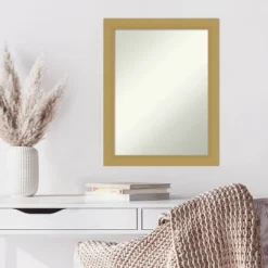 22" X 28" Non-Beveled Grace Brushed Gold Wall Mirror - Amanti Art -Home Furniture GUEST 2dbcd42d 9f3a 4196 a296 fb579177188e