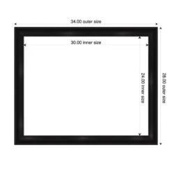 Amanti Art 28"x34" Grand Black Narrow Framed Magnetic Dry Erase Board -Home Furniture GUEST 2ecb7ac4 2215 4cac bc5d b54a312fe183
