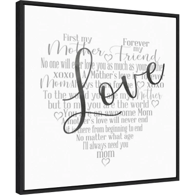 22" X 22" Mother's Day Heart Love By Cynthia Coulter Framed Canvas Wall Art Black - Amanti Art 3 22" X 22" Mother's Day Heart Love By Cynthia Coulter Framed Canvas Wall Art Black - Amanti Art
