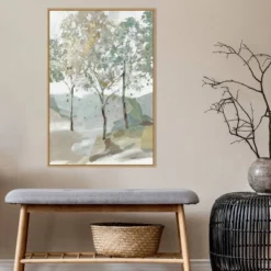 22" X 33" Breezy Landscape Trees II By Allison Pearce Framed Canvas Wall Art Light Brown - Amanti Art -Home Furniture GUEST 3006b43f 19bb 44ad ba2c 29dbfa84edc7