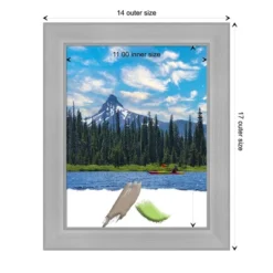 Amanti Art Vista Brushed Nickel Narrow Picture Frame -Home Furniture GUEST 304e9439 21ef 4083 9673 c83b09b2735c