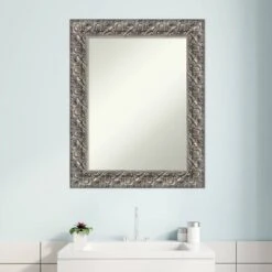 24" X 30" Non-Beveled Silver Luxor Wood Bathroom Wall Mirror - Amanti Art -Home Furniture GUEST 311dafc6 fa75 4648 a84a bdbb1dd033bc