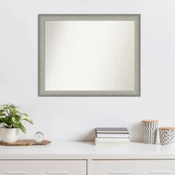 31" X 25" Non-Beveled Elegant Brushed Pewter Narrow Wall Mirror - Amanti Art 14 31" X 25" Non-Beveled Elegant Brushed Pewter Narrow Wall Mirror - Amanti Art -Home Furniture GUEST 333db8f6 ed16 4087 90a3 3226fab78668