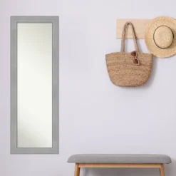 18" X 52" Non-Beveled Vista Brushed Nickel Full Length On The Door Mirror - Amanti Art -Home Furniture GUEST 33d39d19 5c60 4f3a 96ee 6703426e9b73