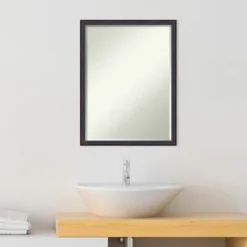 Amanti Art Dark Bronze Scoop Petite Bevel Wood Bathroom Wall Mirror 25.5 X 19.5 In. -Home Furniture GUEST 3488d5ee 4a47 4656 a1ff 3848347191e4