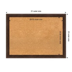 31"x23" Narrow Wood Frame Cork Board Warm Walnut - Amanti Art: Wall Mount, Bulletin Display -Home Furniture GUEST 34aa766f 72de 48c6 aa70 ba180162605f