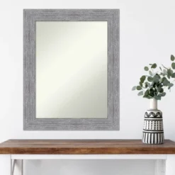 23" X 29" Non-Beveled Bark Rustic Gray Wall Mirror - Amanti Art -Home Furniture GUEST 35a0d5e3 83fc 4029 abf5 2986c4299c35