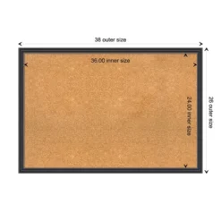 38"x26" Stylish Wood Frame Natural Cork Board Black - Amanti Art: Wall Mount, Decorative, 2ft X3ft -Home Furniture GUEST 360ba828 3be5 4041 a3c8 60fed56df353