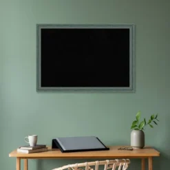 39"x27" Upcycled Wood Frame Black Cork Board Teal/Gray - Amanti Art -Home Furniture GUEST 36dd819f 909c 4925 aa88 b1160e0606bf