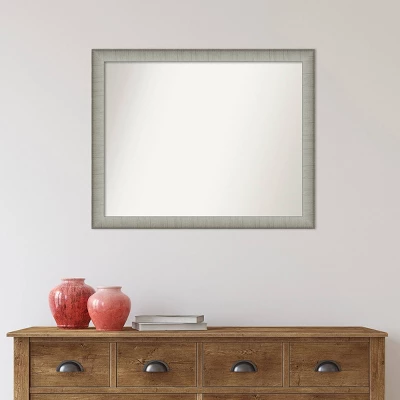 31" X 25" Non-Beveled Elegant Brushed Pewter Narrow Wall Mirror - Amanti Art 9 31" X 25" Non-Beveled Elegant Brushed Pewter Narrow Wall Mirror - Amanti Art - Image 7