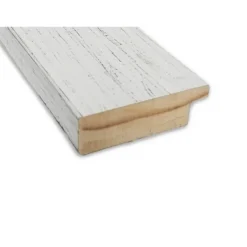 40" X 28" Non-Beveled Shiplap White Wood Wall Mirror - Amanti Art: Modern Rectangular, Includes Mount Hardware