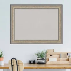 33"x25" Wood Frame Gray Cork Board Fleur Champagne Silver - Amanti Art -Home Furniture GUEST 3a7c082a 94e5 4e43 9aa0 4f25344dc455