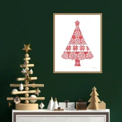 16" X 20" Nordic Holiday Christmas Tree By Beth Grove Framed Canvas Wall Art - Amanti Art -Home Furniture GUEST 3ae3918a 9775 4be9 a68f 6ac3ce3c0468