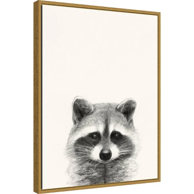 18" X 24" Animal Mug II Raccoon By Victoria Borges Framed Canvas Wall Art Gold - Amanti Art 3 18" X 24" Animal Mug II Raccoon By Victoria Borges Framed Canvas Wall Art Gold - Amanti Art