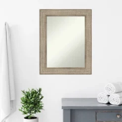 24" X 30" Non-Beveled Trellis Silver Wood Bathroom Wall Mirror - Amanti Art -Home Furniture GUEST 3b9e9258 0cb4 4fc8 ab4e 4908d736b9e4