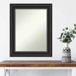 24" X 30" Non-Beveled Ridge Black Wall Mirror - Amanti Art 15 24" X 30" Non-Beveled Ridge Black Wall Mirror - Amanti Art -Home Furniture GUEST 3bdb29c3 aaee 4e0f 9e45 d70363915f3d