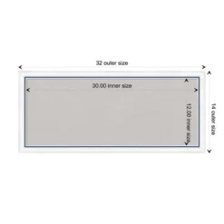 32"x14" Morgan Wood Frame Gray Cork Board White/Blue - Amanti Art -Home Furniture GUEST 3cff4163 f8bd 43e1 aeb8 49865e1cce3c