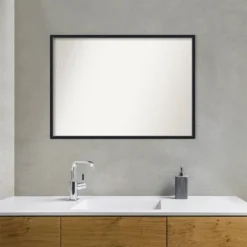 39" X 28" Non-Beveled Lucie Wood Bathroom Wall Mirror Black - Amanti Art -Home Furniture GUEST 3d03dfc5 4fb6 482c bbdc 4ff6334c6914