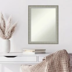 21" X 27" Non-Beveled Elegant Brushed Pewter Narrow Wall Mirror - Amanti Art -Home Furniture GUEST 3d67a7ef e652 4582 96cf d4a0928cb01b