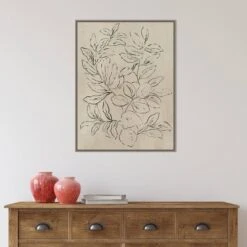22" X 30" Outlined Leaves I By Asia Jensen Framed Canvas Wall Art Gray Wash - Amanti Art -Home Furniture GUEST 3dd0ab0d 03ac 4df8 b9b5 bb97d5941e59