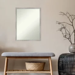 19" X 25" Non-Beveled Shiplap White Narrow Wood Wall Mirror - Amanti Art -Home Furniture GUEST 3f0375b8 88b3 4bc2 a969 355c98226dac