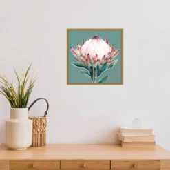 16" X 16" Blooming King Protea By Isabelle Z Framed Canvas Wall Art - Amanti Art -Home Furniture GUEST 3f2f2b6c 4294 45b0 af40 65b08566a4f6