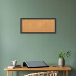 32"x14" Stylish Wood Frame Natural Cork Board Black - Amanti Art: Wall Mounted, Bulletin Display, Office Decor -Home Furniture GUEST 3fb9b225 9ab7 492b 8af2 b7c2e6f3983c