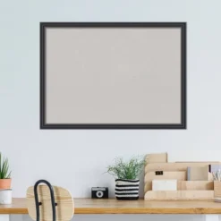 30"x22" Stylish Wood Frame Cork Board Black - Amanti Art -Home Furniture GUEST 4028e679 d4e7 4193 8f46 f0daaaeab22f