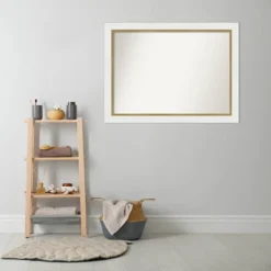 43" X 32" Non-Beveled Eva Bathroom Wall Mirror White - Amanti Art: Modern Rectangle, Wall Mount, Includes Hardware -Home Furniture GUEST 41719755 b846 4142 92f4 fb28041b6337