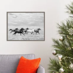 24" X 18" Horse Run I By PH Burchett Framed Canvas Wall Art - Amanti Art -Home Furniture GUEST 41970988 886d 4cd8 9e5d 9fd291fe8fab