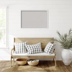 Amanti Art 38"x26" Morgan Wood Frame Gray Cork Board White/Blue - : Wall Mounted Bulletin Board, Custom Framed, Organizational Tool -Home Furniture GUEST 4465e6a5 a605 42f4 8baa dffdfd5aa19f