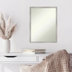 19" X 25" Non-Beveled Shiplap White Narrow Wood Wall Mirror - Amanti Art -Home Furniture GUEST 4554898c 276d 4fab b737 dbe83a92e2c7
